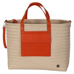 Handed By Shopper Percy sand L Außentasche und Griffe deep carrot orange 
