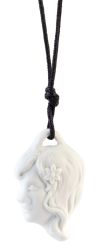 Meissen Anhänger Sternzeichen Jungfrau, Weiß, Biskuit, 4 X 2,6 Cm 