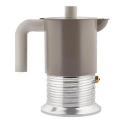 Alessi Vite Espressokaffeekanne 3 Tassen Warm Grey 