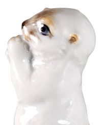 Meissen Tierkind Otter, Bunt Staffiert, Leicht, H 5,5 Cm 