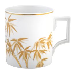 Meissen Henkelbecher, Form Berlin, Golden Bamboo, V 0,25 L 