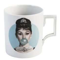 Meissen Henkelbecher, Legends Blowing Bubbles - Collection By Michael Moebius, Audrey, Blau, Form Berlin , V 0,25 L 