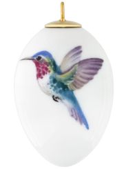 Meissen Osterei, Kolibri, Bunt, Links, H 5 Cm 