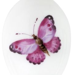 Meissen Osterei, Schmetterling, Purpur, H 5 Cm 