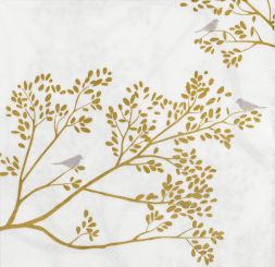 Räder Pg Goldzweig Räder Serviette 33x33 cm Goldvogel 