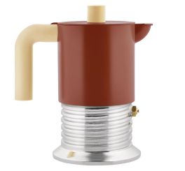 Alessi Vite Espressokaffeekanne 3 Tassen Braun 