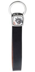 Meissen Schlüsselanhänger Ming-Drache Schwarz 925 silber rhodiniert 