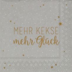 Räder Cocktailservietten 25x25 cm Mehr Kekse Mehr Glück (20 Stk.) 