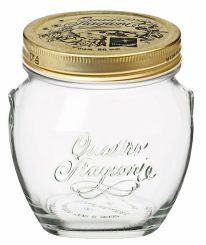 Einkochwelt Glas 500 ml Quattro Stagioni Amphora mit 86 mm Schraubdeckeln gold 