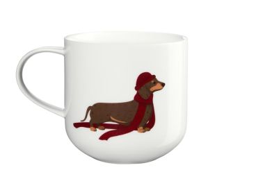 ASA Selection Henkelbecher, Dachshund Xmas, L. 92mm, B. 92mm, H. 95mm 