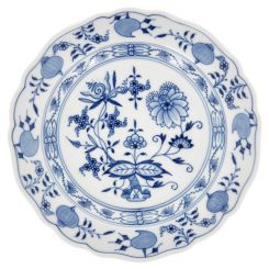Meissen Vorspeise-und Dessertteller Form Neuer Ausschnitt Zwiebelmuster Kobaltblau Weißer Rand Ø 18 cm 
