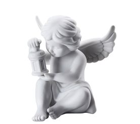 Rosenthal Engel mit Laterne Mittel Weiss Matt 