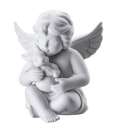 Rosenthal Engel mit Hase Mittel Weiss Matt 