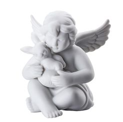 Rosenthal Engel mit Hase Klein Weiss Matt 