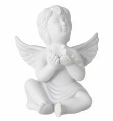 Rosenthal Engel mit Glücksklee Engel Mittel Weiss Matt Engel Mittel 
