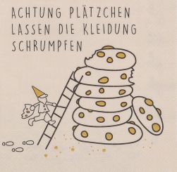 Räder Servietten 33x33cm Achtung Plätzchen lassen.. (20 St.) 