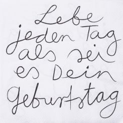 Räder Servietten 33x33 cm Lebe jeden Tag als sei es (20 Stk.) 