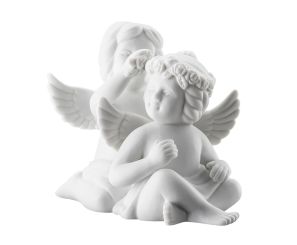 Rosenthal Engelpaar mit Blumen Klein Weiss Matt 