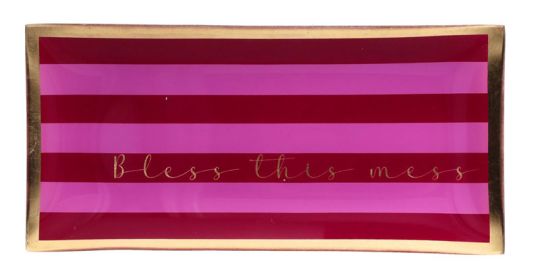 Gift Company Love Plates Glasteller L Motiv: Bless this mess lila 