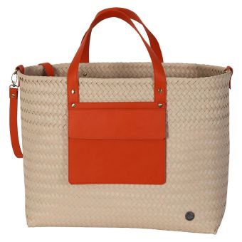 Handed By Shopper Percy sand L Außentasche und Griffe deep carrot orange 