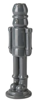 Gift Company Schiaccianoci Kerzenhalter Nussknacker H 24,8 cm dunkelgrau 