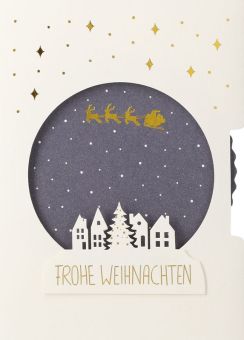 Räder Schneekugelkarte Frohe Weihnachten 