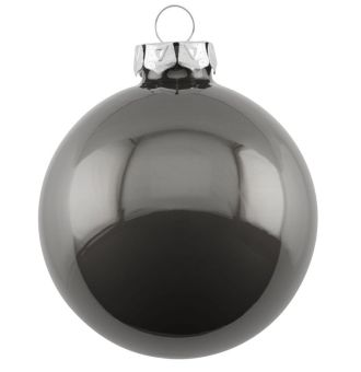 Gift Company Christbaumkugel 8cm Opal uni dunkel grau 