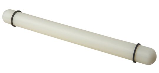 Birkmann Ausrollstab Easy Baking 40cm Kunststoff mit Silikonringen weiß/dunkelgrau 