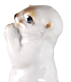 Meissen Tierkind Otter, Bunt Staffiert, Leicht, H 5,5 Cm 