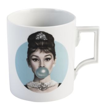 Meissen Henkelbecher, Legends Blowing Bubbles - Collection By Michael Moebius, Audrey, Blau, Form Berlin , V 0,25 L 