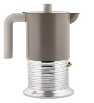 Alessi Vite Espressokaffeekanne 6 Tassen Warm Grey 