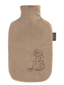 Fashy Wärmflasche 2,0l weicher Bezug Steppung beige 