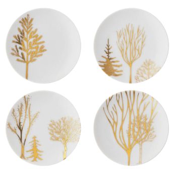 Rosentahl Tac Gropius Festive Celebration Set 4 Teller Fl.10 cm Trees 