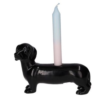 Gift Company Mignon Kerzenhalter Dackel schwarz 