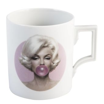 Meissen Henkelbecher, Legends Blowing Bubbles - Collection By Michael Moebius, Marilyn, Pink, Form Berlin, V 0,25 L 