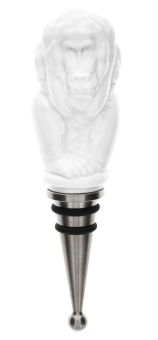 Meissen Flaschenverschluss, MEISSEN Bottle Tops , Affe Nichts Hören, Weiß, H 13,5 Cm 