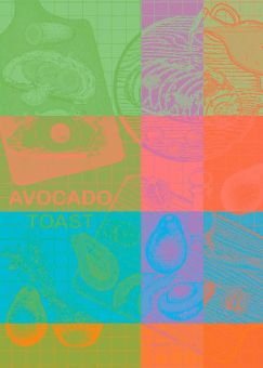 Garnier-Thiebaut Geschirrtuch Avocado Toast Neon 56x78 Cm 100% Gekämmte Baumwolle 