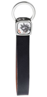 Meissen Schlüsselanhänger Ming-Drache Schwarz 925 silber rhodiniert 