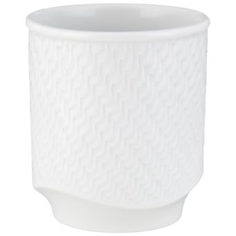 Meissen Becher Wellenspiel Relief Weiß 0,15 L 