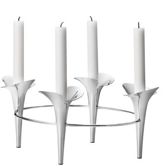 Georg Jensen Kerzenhalter Bloom Botanica Edelstahl 