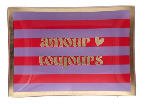 Gift Company Love Plates Glasteller M Motiv: Amour Toujours mehrfarbig 