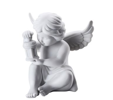 Rosenthal Engel mit Laterne Mittel Weiss Matt 