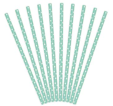 Westmark 50er-Set Papiertrinkhalme grün mit weißen Punkten 