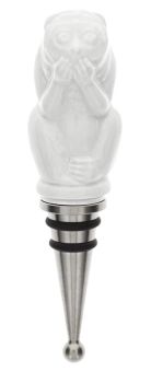Meissen Flaschenverschluss, MEISSEN Bottle Tops , Affe Nichts Sagen, Weiß, H 12,5 Cm 
