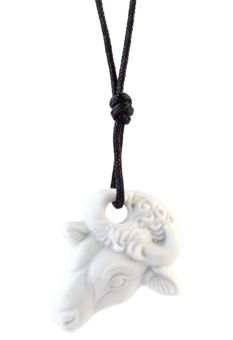 Meissen Anhänger Sternzeichen Stier, Weiß, Biskuit, 3,5 X 3 Cm 