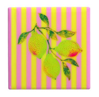 Gift Company Love tiles Untersetzer Motiv: Zitrone gelb/rosa 