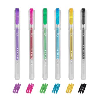 Legami 6er Set Mini-Gelstifte glitzernd 