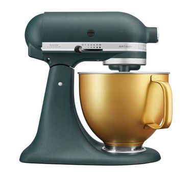 KitchenAid Küchenmaschine Artisan 4.8L Pebbled Palm + goldene Metallschüssel 