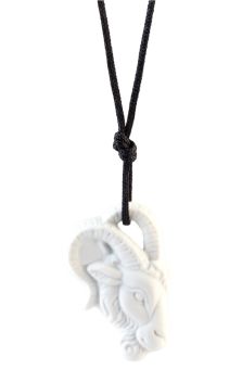 Meissen Anhänger Sternzeichen Steinbock, Weiß, Biskuit, 3,8 X 3 Cm 