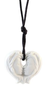 Meissen Anhänger Sternzeichen Zwillinge, Weiß, Biskuit, 3 X 3,4 Cm 